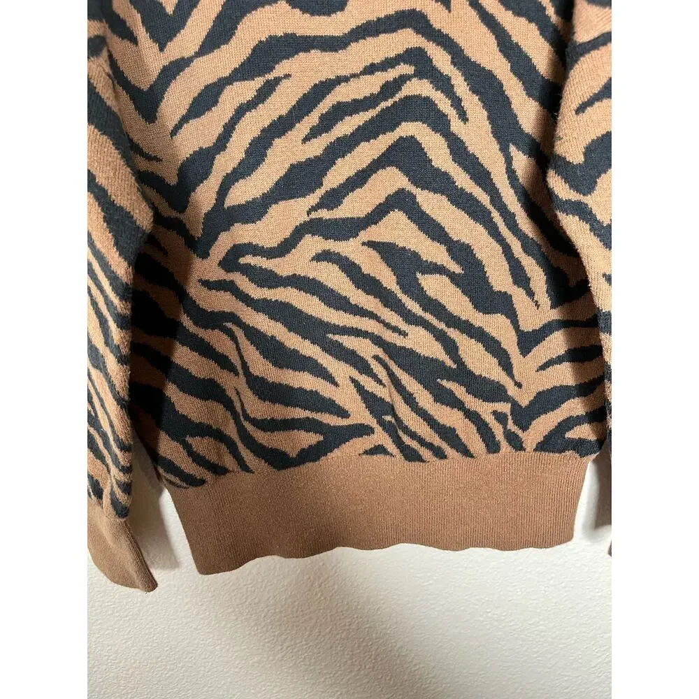 GAP Kid’s Brown Novelty Slouch Zebra Print Sweatshirt Size Small